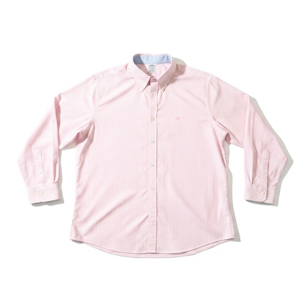 Brooks Brothers Mens XXL Regent Fit Pink Striped Non-Iron Stretch Button Down